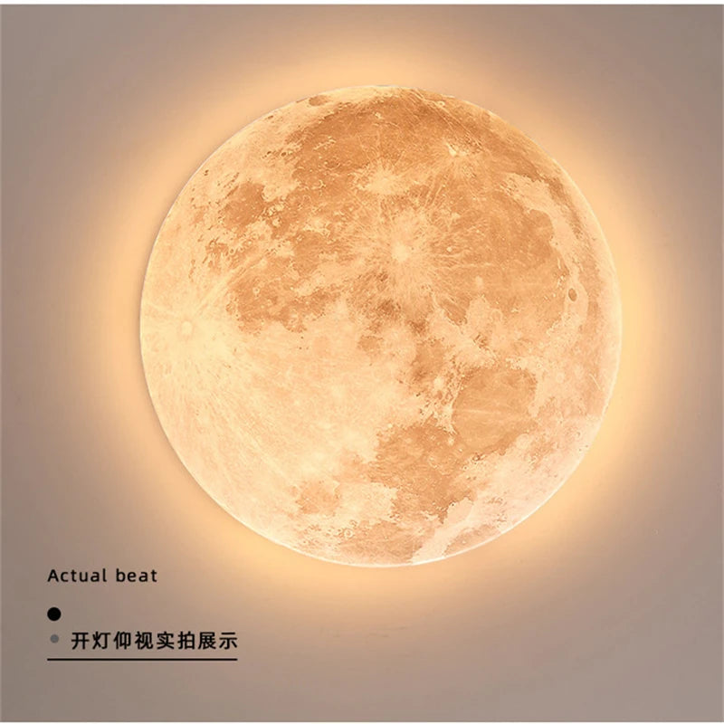 lampe bois lunaire texture marbrée moderne blanc doré minimaliste