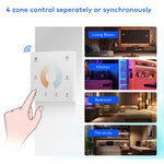 contrôleur éclairage led blanc moderne variateur zones tactile 12v 24v 36v wlan rf 4096