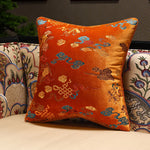 housses d'oreiller brodées fleurs velours coton polyester lit décoration salon orange rose