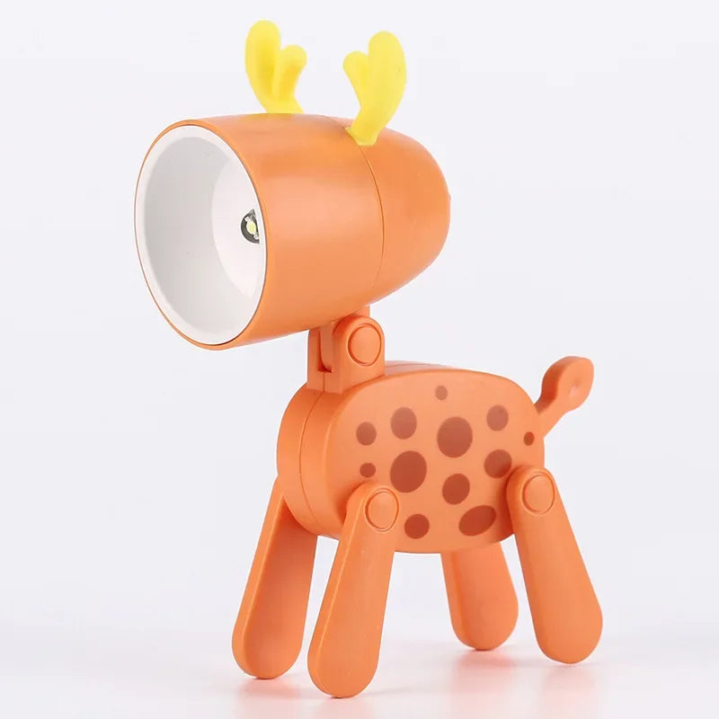 veilleuse pliante animaux chien girafe lampe table bleu jaune rose modernes clips
