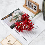 bouquet artificiel fleurs soie bleu blanc rouge jaune moderne minimaliste décoration intérieure mariage anniversaire