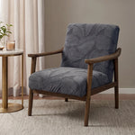 housses fauteuil moderne polyester imprimé feuilles marbre blanc gris bleu vert opaques