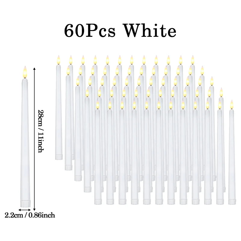 bougies led coniques sans flamme blanc modernes décoration mariage saint valentin dîner