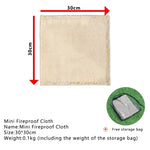tapis isolant thermique feu toile beige simple sac rangement camping barbecue 100x80cm