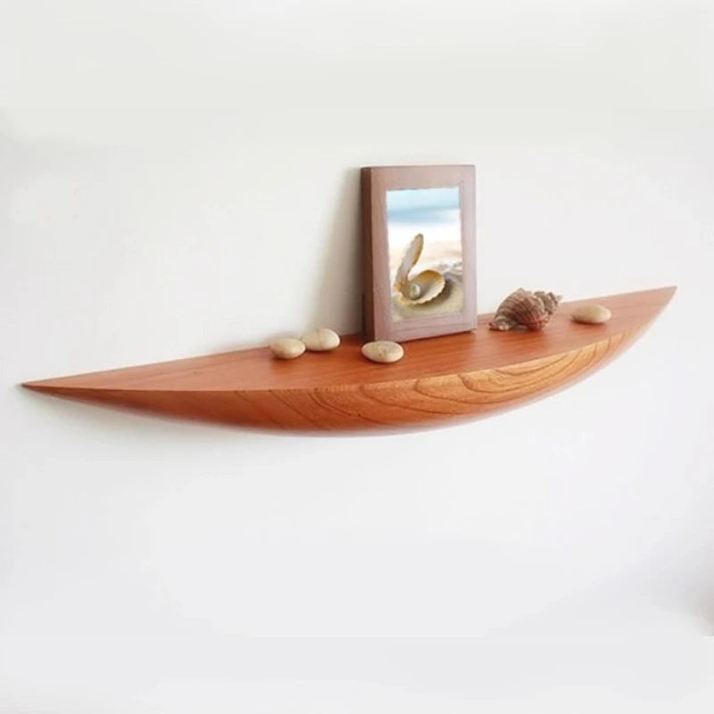 étagère murale moderne bois naturel blanc adhésive deco télécran salon chic