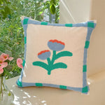 coussins décoratifs brodés motifs floraux 45x45cm polyester adhésifs traditionnels
