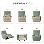 housse fauteuil relax moderne polyestère motifs géométriques beige gris vert poches antidérapante
