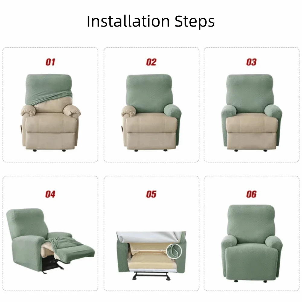 housse fauteuil relax moderne polyestère motifs géométriques beige gris vert poches antidérapante