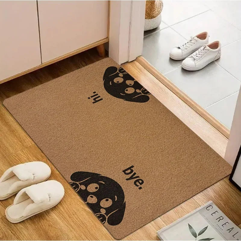 tapis d'entrée marron clair hi bye moderne antidérapant résistant décoloration 30x50cm 40x60cm
