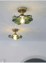 lustre suspendu vintage verre coloré tulipe filaments ampoule salon chambre