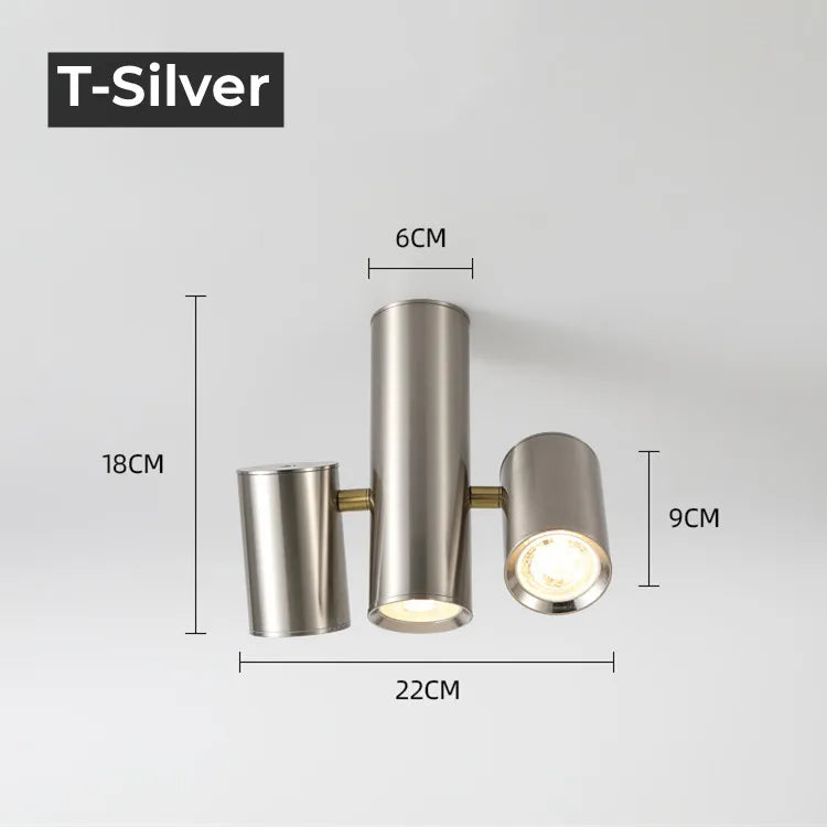 Spot LED moderne réglable argent noir blanc doré monté surface chambre cuisine salle manger