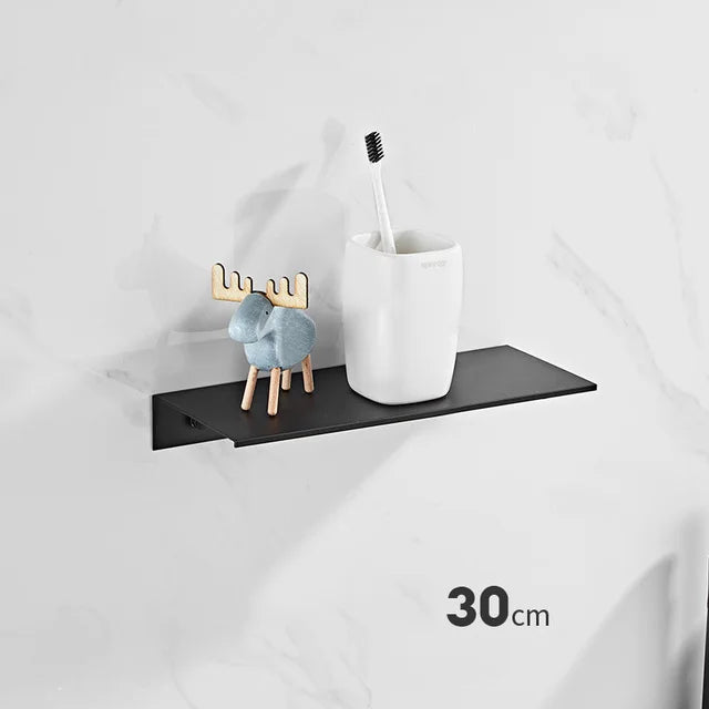 étagères murales modernes or noir blanc aluminium adhésives salle bain minimaliste 30 40 50cm