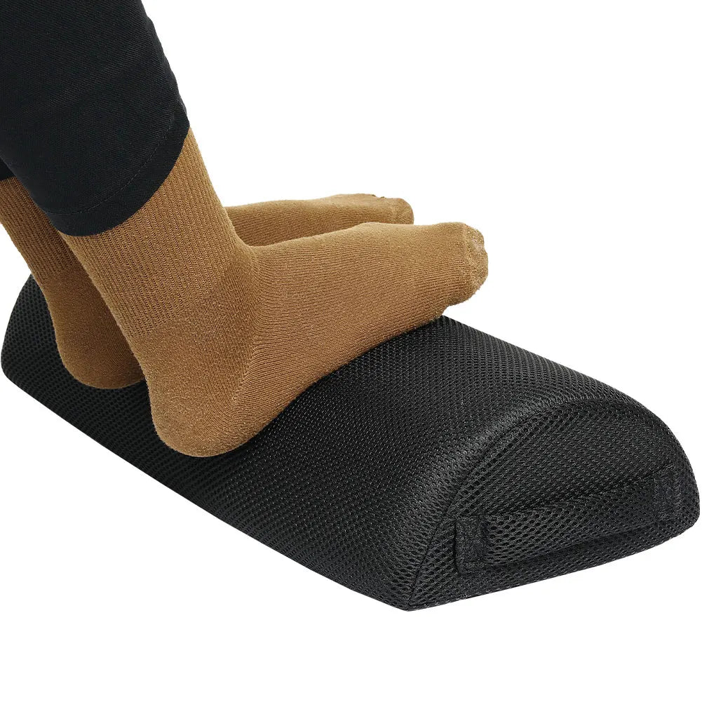 coussin repos pieds massage relaxation polyester maille fine contemporain noir sans electricité zip latéral