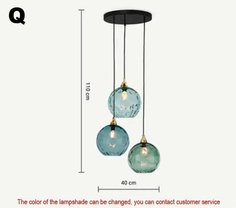Suspension lumineuse moderne rose gris bleu ampoules intégrées texture granulée chambre salon