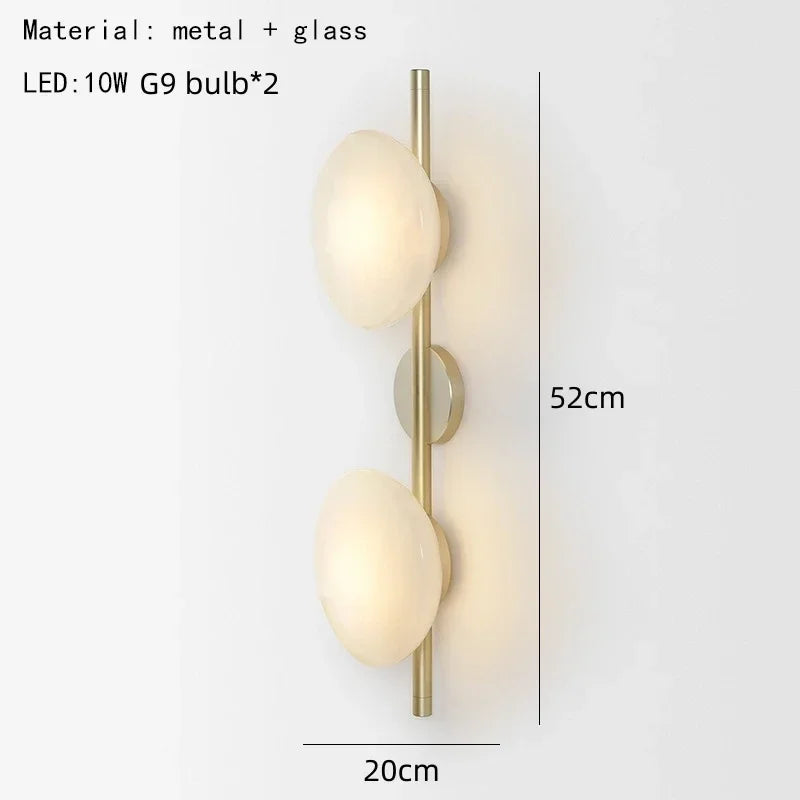 applique murale moderne minimaliste contemporaine verre translucen noir doré beige