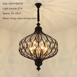 lampe suspendue postmoderne bronze doré sphères translucides structure métallique opaques éclairage led chambre salon
