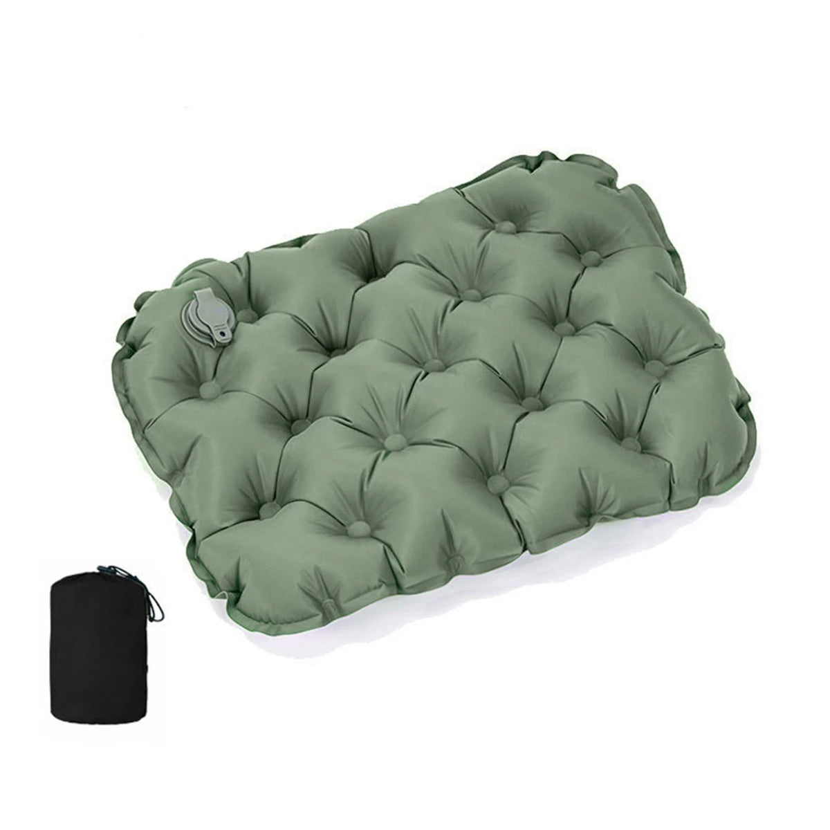 coussin gonflable tufté imperméable mousse pu polyester coton moderne sac rangement vert gris noir