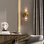 applique murale moderne or transparent verre rayures chambre coucher éclairage led nordique