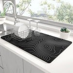 tapis cuisine marbre veines dorées moderne blanc noir vert respectueux environnement 20x30cm 30x40cm 40x60cm