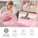tapis rond doux rose peluche moderne salon chambre coucher voyage pique niqueextérieur