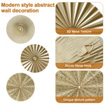 décoration murale moderne abstraite 3d métal doré rayures radiales adhésifs