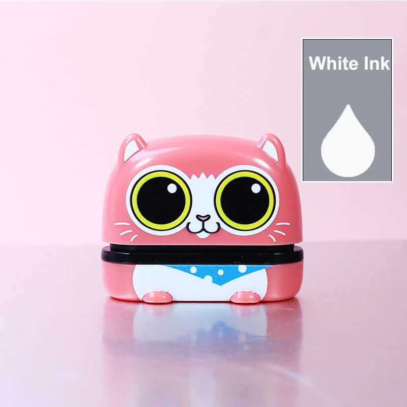 timbres personnalisables dessins animés animaux bleu noir rose blanc jaune gris daisyscrição