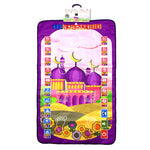 tapis prière islamique acrylique motifs géométriques kaaba moderne rose bleu marine