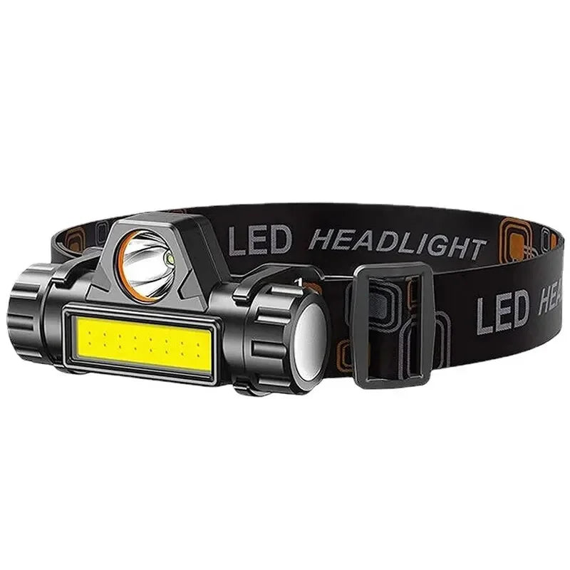 lampe frontale led rechargeable bleu doré bande ajustable camping pêche chasse rando flashlight headlamp