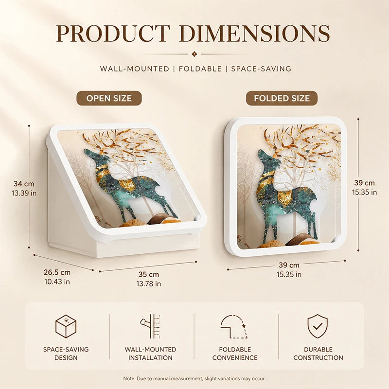 rangements murals pliables salle bain transparent motif cerf forêt moderne adhésif blanc doréversibleéconomique