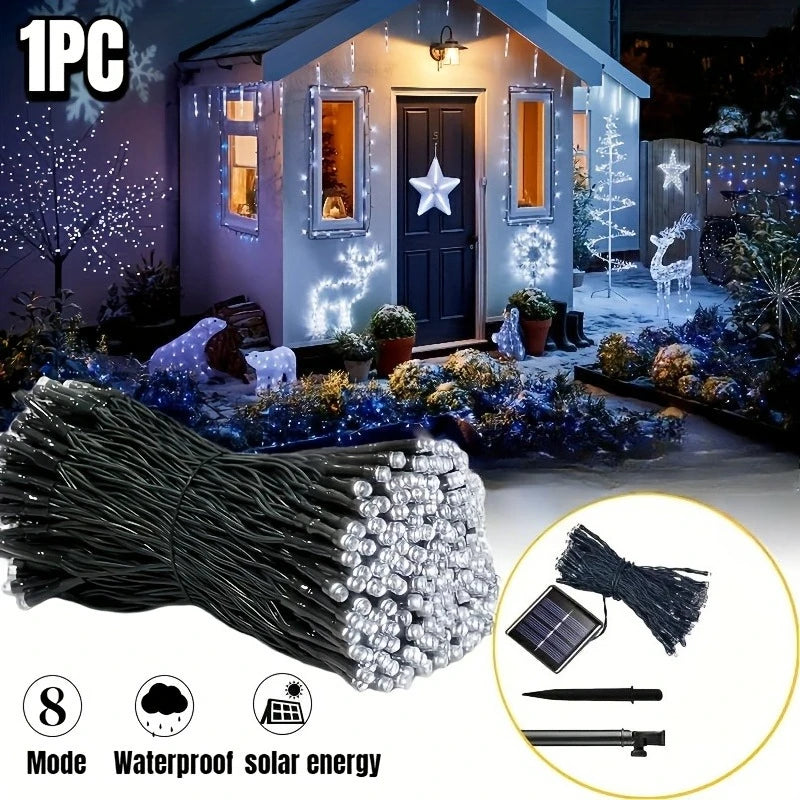 guirlande lumineuse solaire extérieure décorative jardin terrasse led étanche piquets panneaux