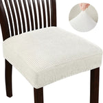 Housse chaise moderne polyester bleu rayures horizontales élastique lavable 30°C