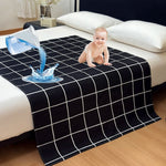 serviette adulte noire blanche moderne 100 polyester solide imperméable lavable 230x250cm