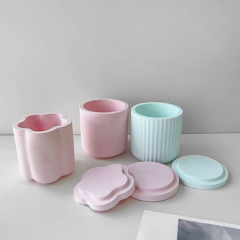 moules silicone epoxy résiné pots fleurs succulentes boîtes rangement floral moderne minimalistes