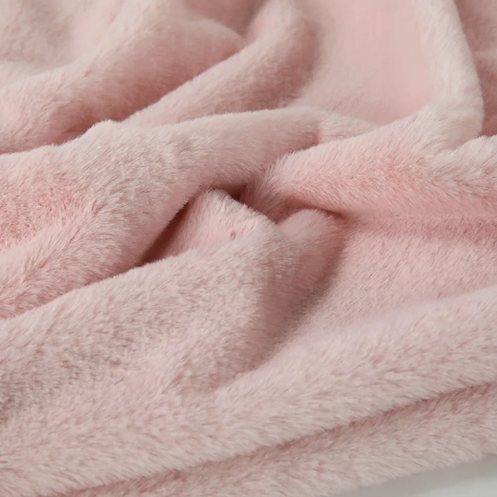 tissu fourrure douce peluche classique 50x50cm bleu marron gris beige rose vert blanc
