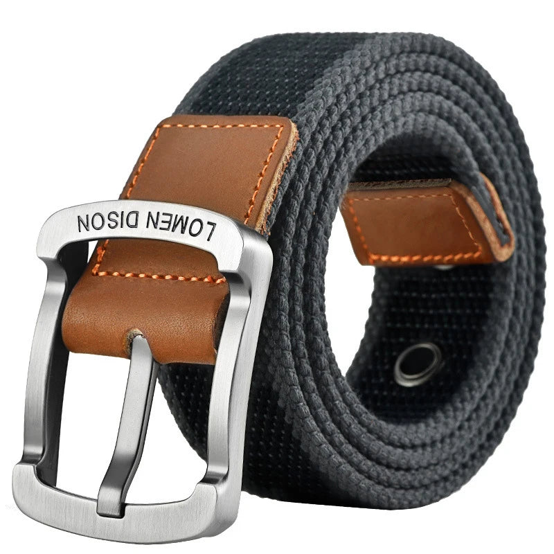 ceinture unisexe toile rayée beige marron décontracté boucle métalliqueOutdoor sports chasse ACCESSOIRES jeans
