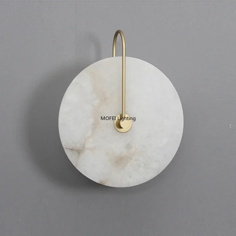 applique murale moderne marbre blanc led éclairage cuisine chambre fixée mur