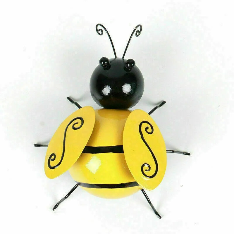 figurines abeilles métal jaune noir artisanal accent mur décoration moderneintérieur jardin ornementalleyes antennes vintage