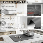 tapis cuisine gris antidérapant absorbant séchage rapide caoutchouc protection plan travail moderne