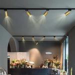 Spot LED moderne or noir conique montage surface deux sources lumineuses