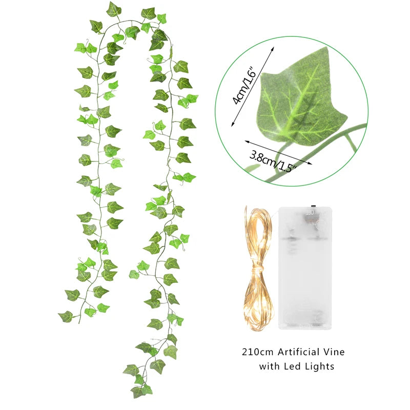 guirlande lumineuse feuilles vertes led blanc extérieur moderne décoration mariage chambre festive