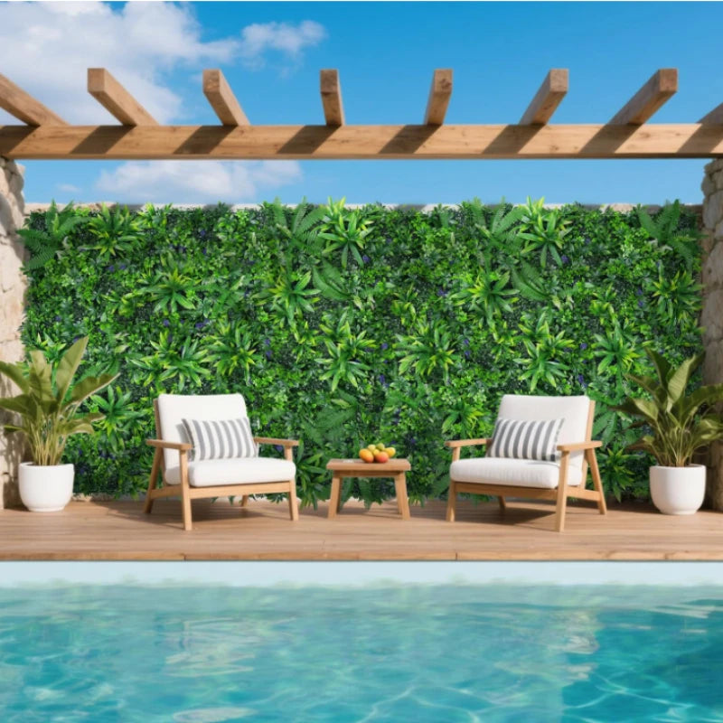 panneau mural végétal artificiel feuilles vertes moderne extérieur accrochable haie buis décoration jardin naturel