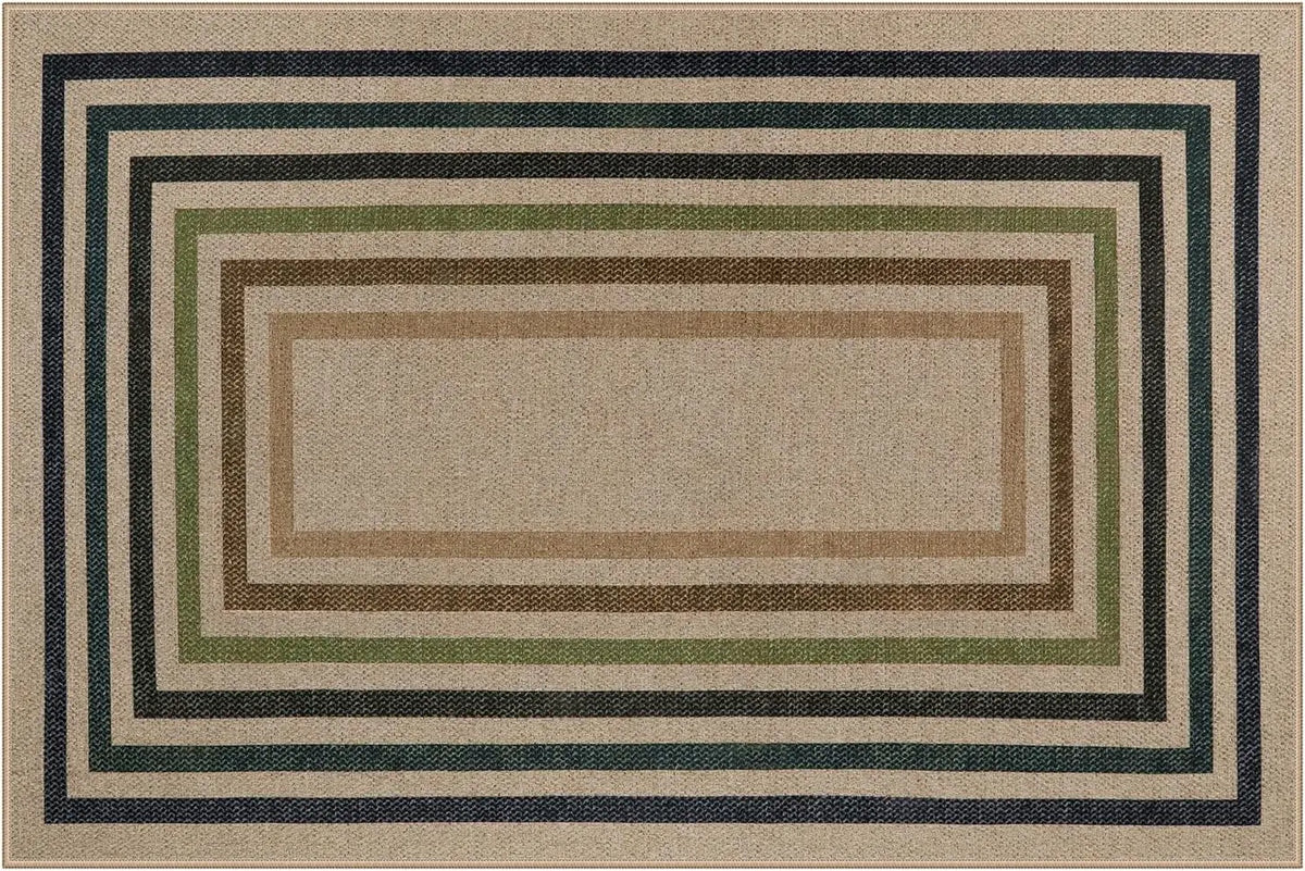 tapis d'entrée moderne rayures horizontales antidérapant résistant décoloration polyester bébés