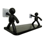 support mural blanc minimaliste figurines personnes rangement cuisine toilette adhésif respectueux environnement unique