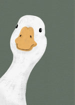 décoration murale aquarelle canards quack illustration minimaliste vert olive chambre salon erotique