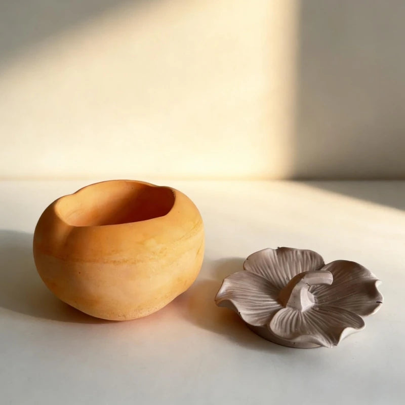 moulage silicone citrouille fruit vase deco maison automne pot couvercle floral minimaliste