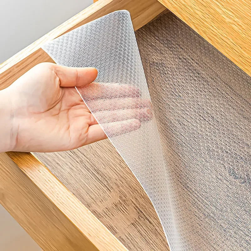 tapis protection transparent gris clair points noirs adhésif moderne réfrigérateur armoire tiroir imperméable