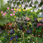 éclairage extérieur solaire plante verte lumineuse fleurs artificielles moderne blanc rose jaune