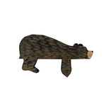 porte serrure ours bois marron clair brun foncé simple sculpté main fixations vis
