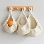 paniers rangement crochet rustique beige respectueux environnement boho chic decoration cuisine