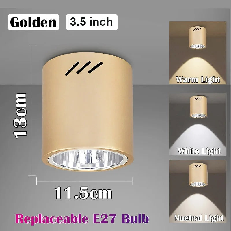 ampoule led spot lumineux blanc noir doré moderne fixée vis e27